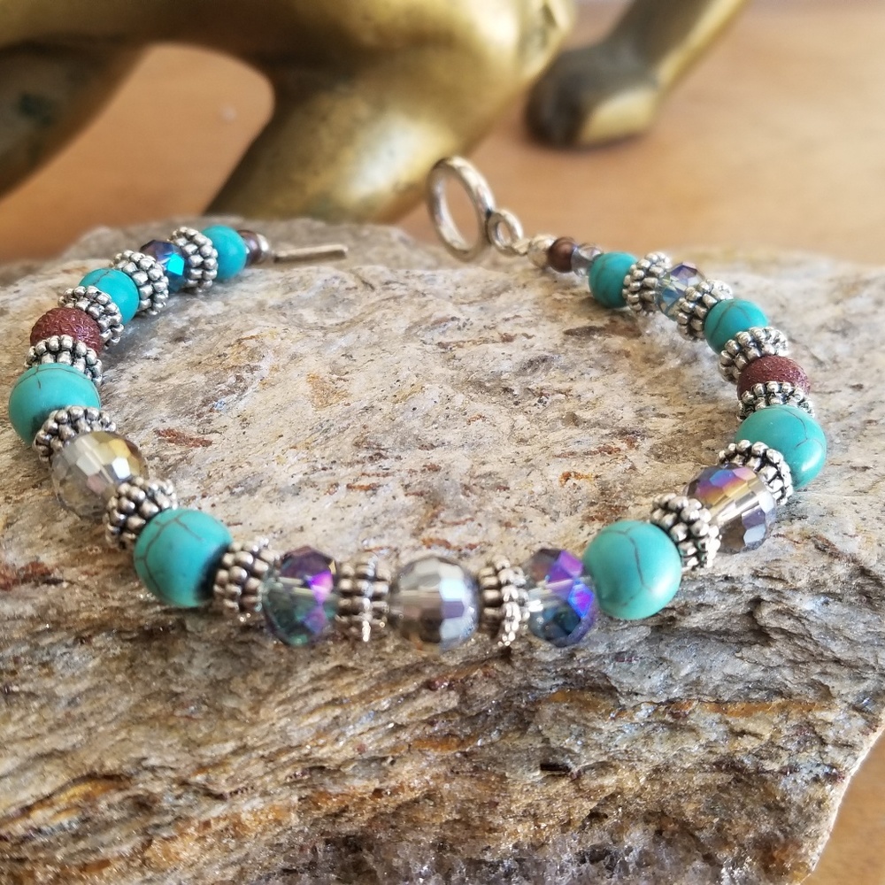 Handmade Natural gemstone and crystal bracelet